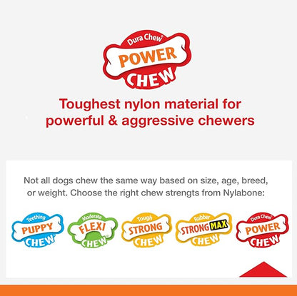 Nylabone Original Bone Power Chew Toy for Dogs, Durable Dog Toys for Aggressive Chewers, Flavor Frenzy Pancakes & Sausage, Roast Beef, & Lasagna, X-Small - Up to 15 lbs, 3 Pack