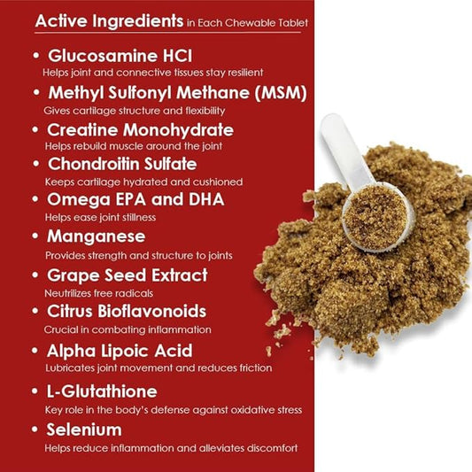 Joint MAX Triple Strength HA Granules for Dogs, Glucosamine, Chondroitin, Creatine, MSM and Antioxidants - Hip and Joint Support Supplement, 120 Doses