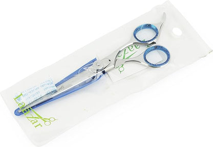 Laazar Pro Pet Grooming Scissors, Premium Steel Dog Grooming Shears with Blue Handles, Long-Lasting Sharp Blades (Straight, 6 Inches)