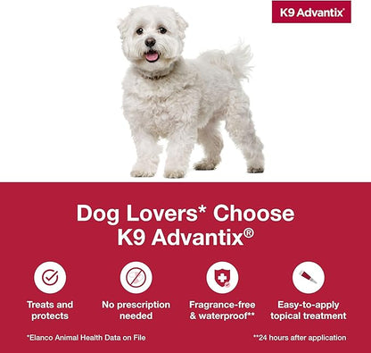 K9 Advantix Flea, Tick & Mosquito Prevention for Dogs 4-10 lbs. | Flea Drops for Small Dogs | Apply Monthly | 6 Treatments (Pack of 3)