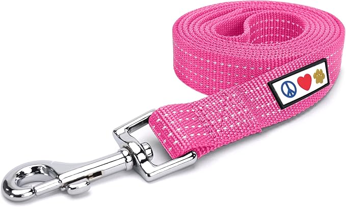 Pawtitas Pink Dog Leash 6 ft XS/S Reflective Durable Lightweight Dog Lead for Small Dogs and Puppies