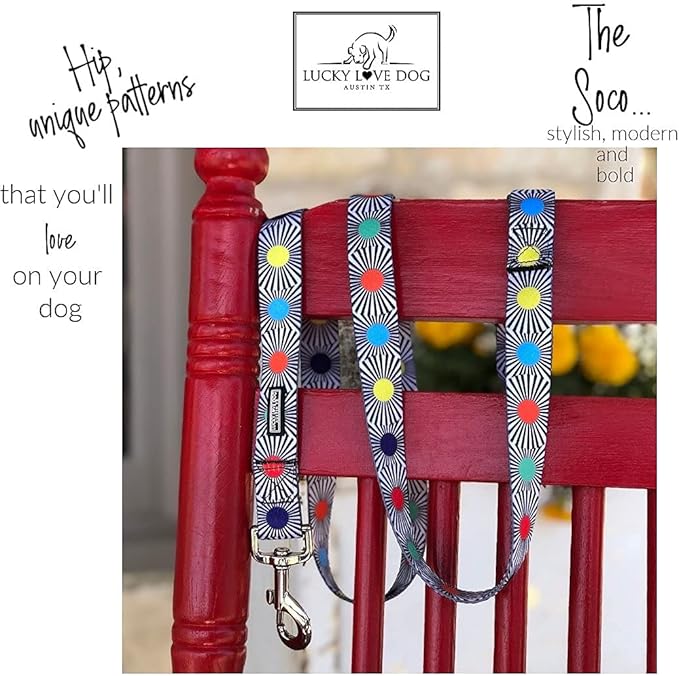Lucky Love Dog Leash – Soft, Durable, and Comfortable Leash with Vibrant Patterns – Stylish and Long Lasting for Small Male and Female Dogs – SOCO, Small