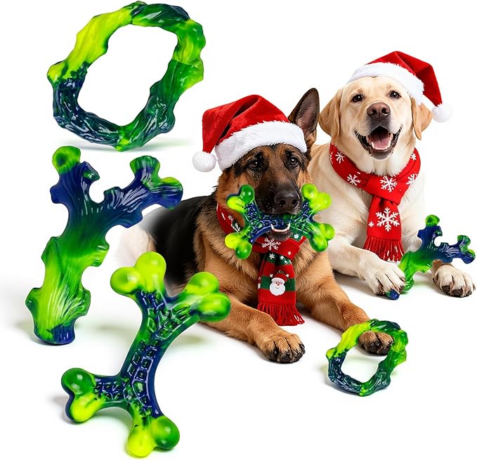 Frienhund 6-Pack Indestructible Dog Toys for Large Breed: Dog Toys for Aggressive Chewers, Durable Nylon Bone for Large Dogs, Dog, Peanut Butter Flavor