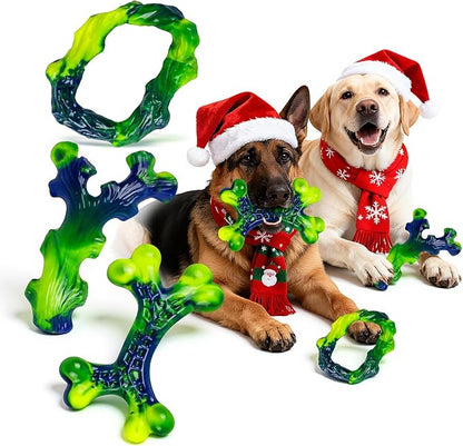 Frienhund 6-Pack Indestructible Dog Toys for Large Breed: Dog Toys for Aggressive Chewers, Durable Nylon Bone for Large Dogs, Dog, Peanut Butter Flavor