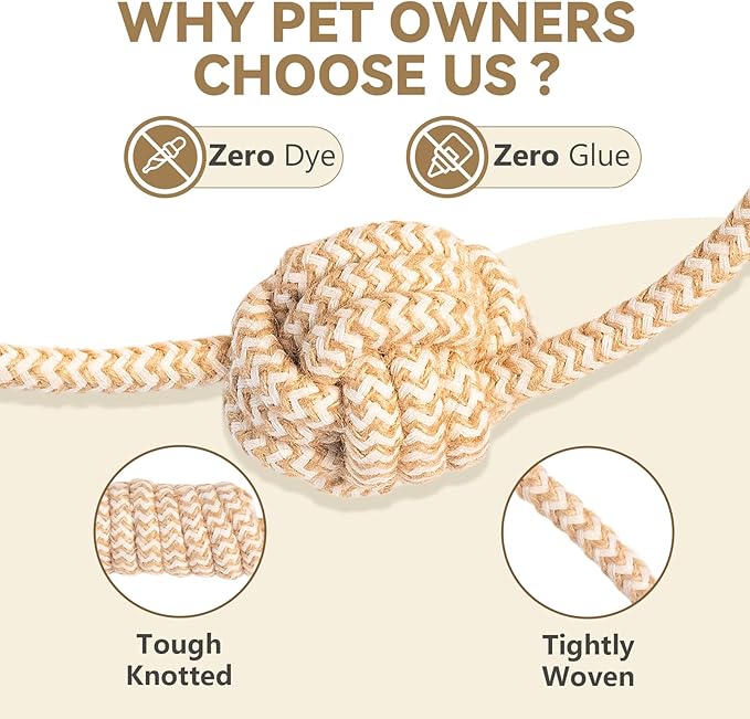 IRRESTRICO Puppy Chew Toys for Teething, Interactive Rope Toys for Small and Medium Dogs, Fun Chew Rope for Training, M Size