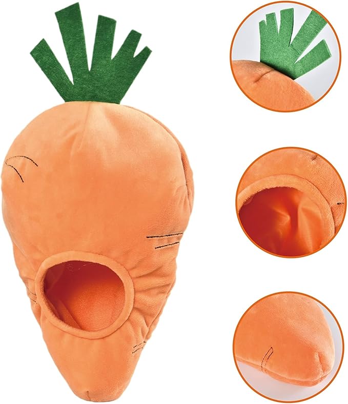 Amazon Basics Interactive Hide and Seek Squeaky Dog Plush Toy, Rabbit and Carrot, Orange and White, 5-Pack