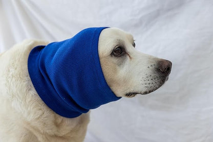 FDANDADE Dog Ear Muffs for Noise Cancelling, Ear Covers Outdoor Activities Neck Snood for Dog (Blue L)