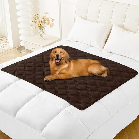 Smiry Waterproof Dog Bed Cover Blanket 40x50, Soft Reversible Pet Blanket, Washable Leakproof Cats Dogs Couch Cover for Sofa, Couch, Furniture, Lattice, Chocolate/Chocolate