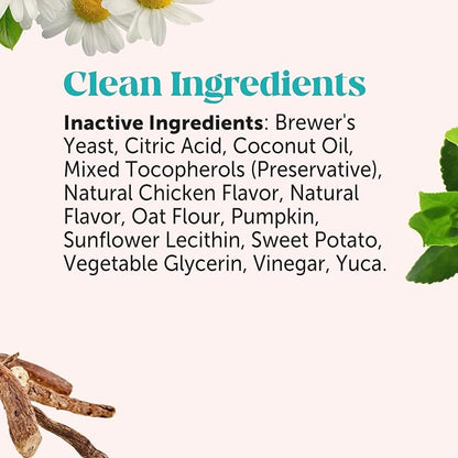 Natural Hemp Calming Chews for Dogs - Calming Aid Supplement for Occasional Anxiousness with Valerian Root, Chamomile, + Magnesium - Stress, Separation & Thunder Support - (Chicken, 180 Count)
