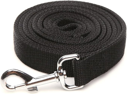 Strong Nylon Dog Leash with 2-Layer, 4 FT/ 6 Feet Long, 1 Inch Wide for Medium Large Dogs (1'' x 7 FT, Black)