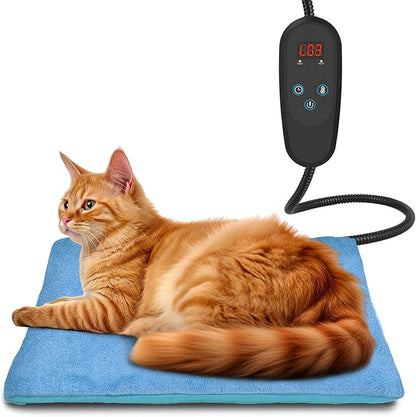 PETNF Pet Heating Pad Temperature Adjustment Cat Dog Heating Pad Anti-bite Puppy with Timer Indoor Waterproof Pet Warming Electric Heated Bed Mat Dog