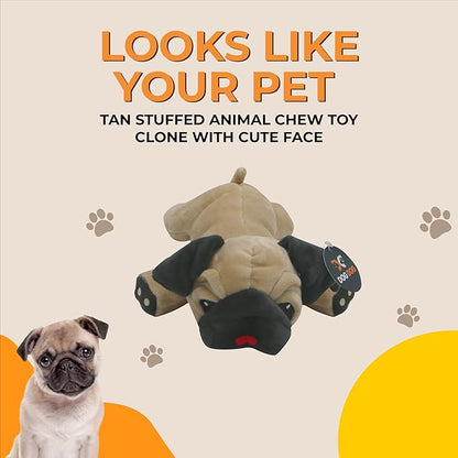 Dog Dog Pug Stuffed Animal Fawn Color Plush Toy with Squeaker