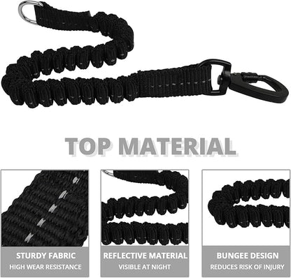 Long Dog Leash 30 FT: Heavy Duty Rope Leashes for Dogs Training with Swivel Lockable Hook Reflective Threads Bungee and Padded Handle - Dog Lead for Large Small Medium Dogs Outside Walking Hiking Grey