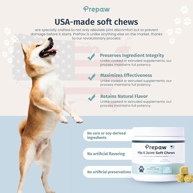 Hip & Joint Support for Dogs | Maximum Strength with Glucosamine, Chondroitin, MSM. Turmeric Root Powder - Relieves Arthritis Pain, Supports Cartilage & Hip Dysplasia - Made in USA - 120 Chews