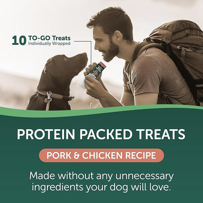 HEALTHFULS Deli Sticks Pork and Chicken Human-Grade Gluten-Free Soft and Chewy Dog Treats, 10 Count Bag