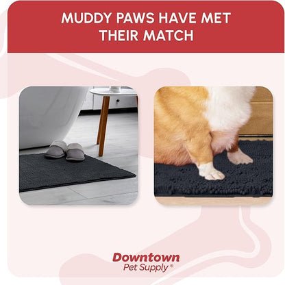 My Doggy Place Dog Mud Mat, 31" x 20" Charcoal – Thick Microfiber Entry Rug for Snow, Mud & Salt – Absorbent, Quick-Dry, Washer-Safe & Non-Slip, Medium