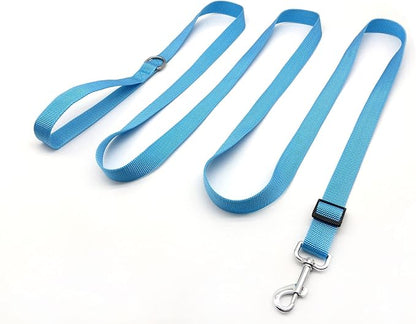 6FT/ 10FT Adjustable Dog Leash, Nylon Dog Leashes for Medium Large Dogs (10FT, Sky Blue)