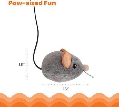 Catstages Squeak Squeak Mouse Cat Toy with Touch-Activated Sound & Catnip, Gray (Pack of 2)