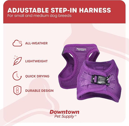 Downtown Pet Supply Step in Dog Harness No Pull, X-Large, Purple - Adjustable Harness with Padded Mesh Fabric and Reflective Trim - Buckle Strap Harness for Dogs