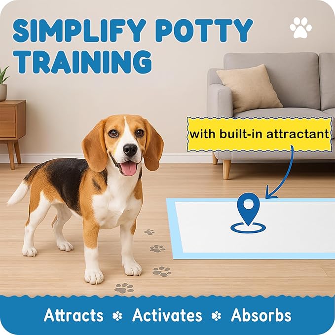 MoMoCo Puppy Pads, 23"x23"-100 Count Dog Pee Pads, Super Absorbent Disposable Dogs Training Pads , Leak-Proof, Quick-Drying Dogs Pads for Doggies Puppies