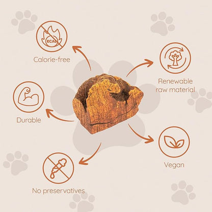 Wildfang® Briar Wood Chewing Root, Medium - Splinter Free Wood Dog Chew Toys for Aggressive Chewer, Odorless Natural Teething Toys Dogs Dental Health, Healthy Gums (for Dogs 33-55 lbs), Pack of 3