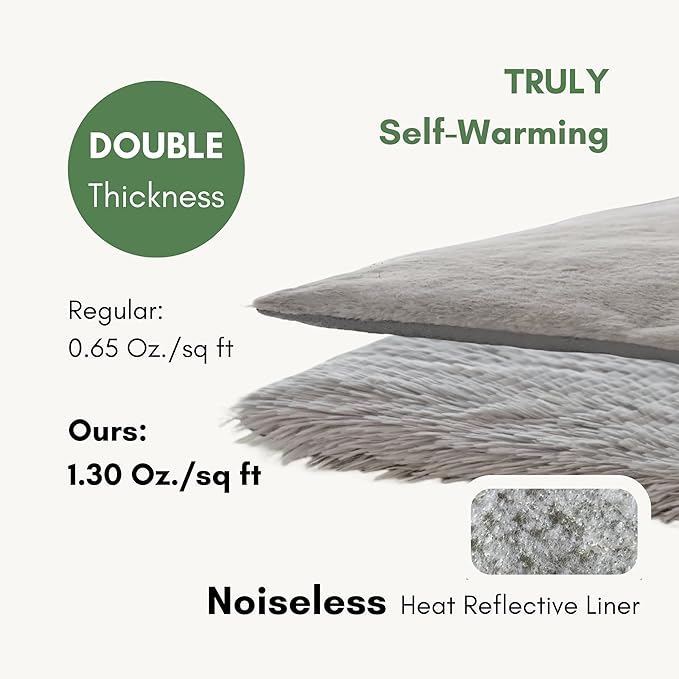 petfelix Self-Warming Cat Mat, Non-Skid Thermal Pet Blanket for Indoor & Outdoor Cats, Washable Insulated Mat for Cat House or Carrier, 24"x20", Gray