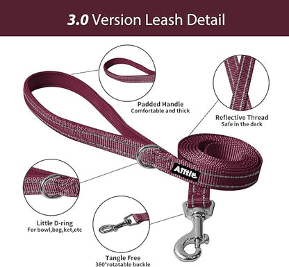 AIITLE Easy Walk Dog Harness and Leash Set - Christmas Pet Supply No Pull, Step in Adjustable Dog Harness with Padded Vest, No Choke Over, Easy to Put on Medium Dogs Burgundy L