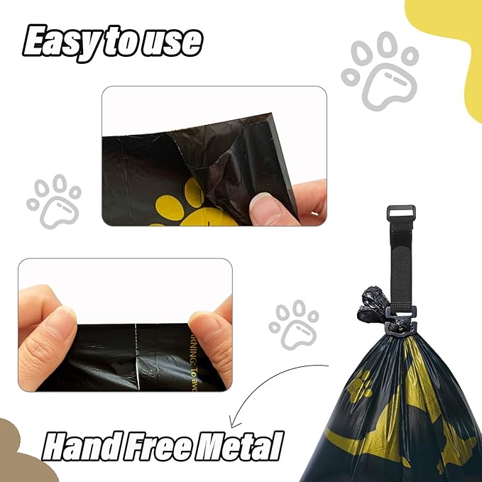 Metal Dog Poop Bag Holder w/Leash Clip|Durable Scratch-Resistant Aluminum|15 Bags+3 Accessories(Blue)