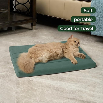 BALANCE Dog Crate Bed, Orthopedic Dog Bed Pad with Waterproof Liner, Washable Crate Foam Pet Mat for Large, Medium, Puppy Dogs Breeds, Mint Leaf, 24"x18"x1.6"