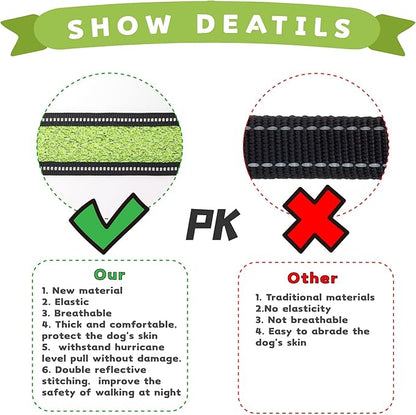 Xipebros No Pull Dog Harness with Reflective Adjustable,Stops Pets from Pulling and Choking On Walks for Medium/Large Dogs (Green, XL)
