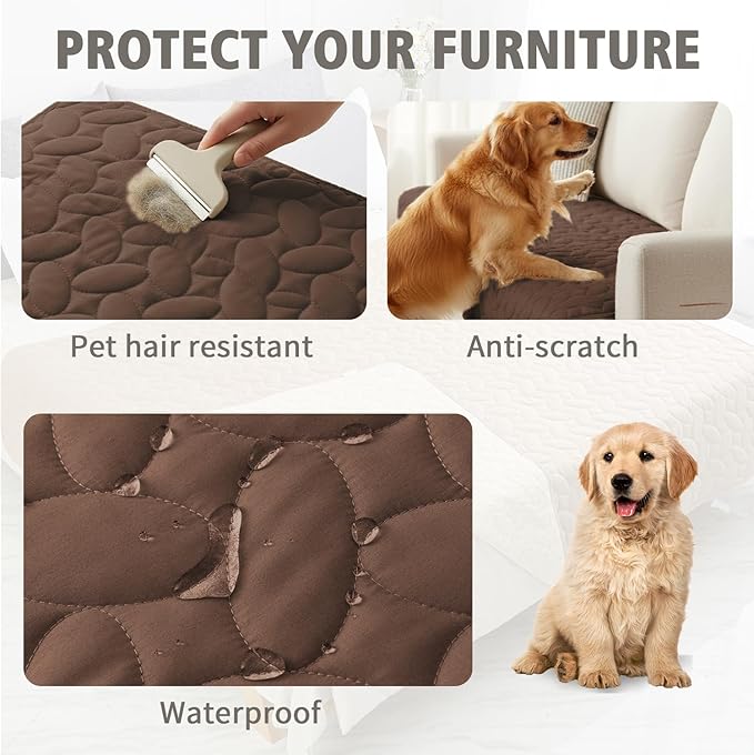 Ameritex Pet Bed Cover Dog Bed Blanket for Sofa and Furniture Waterproof New Pattern Design (40x50 Inch, Chocolate)