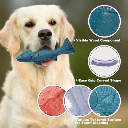 Dog Toys for Aggressive Chewers, 3 Pack Indestructible Dog Chew Toys, Super Chewer Toys with Tough Nylon Bacon Flavor for All Breed Sizes, Teeth Cleaning & Training, Boredom Relief