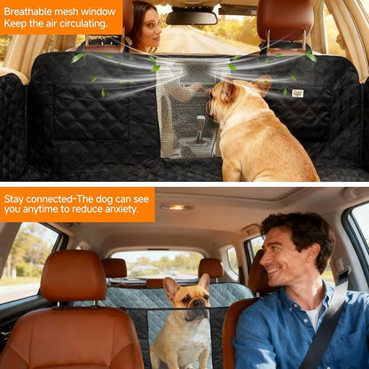 PETTALK Deluxe Dual Side Dog Car Seat Cover for Back Seat, Waterproof, Reversible Large Dog Car Seat Hammock, Back Seat Pet Cover for Dogs/Cats, Car Seat Protector, for Cars SUVs Trucks,All Seasons