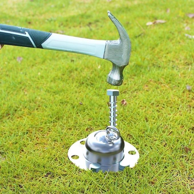 360° Swivel Dog Tie Out Cable and Stake - Upgrad Stainless Steel Dog Stake Dog Anchor for Small to Large Dogs - No Tangle Reflective Dog Run Cable for Yard (Silver 20 ft Cable)