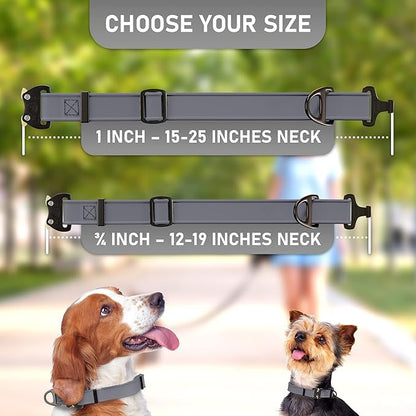 NexaPaw Biothane Dog Collar with Cobra Buckle - Made in USA - QR Code Dog Tag ID Included - Adjustable Heavy Duty Dog Collars for Medium Large Dogs - Waterproof Military Grade Tactical Collar
