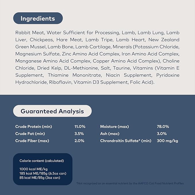 ZIWI Peak Wet Cat Food – All Natural, High Protein, Grain Free, Limited Ingredient, with Superfoods (Rabbit & Lamb, Case of 24, 3oz Cans)