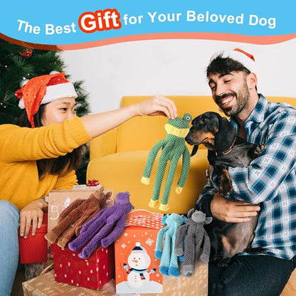 PELTEFLU Dog Squeak Toys for Small, Medium & Large Dogs, Durable Chew Toy for Teething and Chewing, Tough Interactive Puppy Toy, 5-Pack, for Dogs