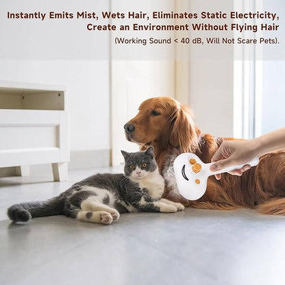 Pet Steam Brush for Dog & Cat – shower bath brush – Steam for Shedding & Grooming Water Brush for Long & Short Haired Pets Spritz Defur Comb 3-in-1 Spray Hair Removal Comb Includes