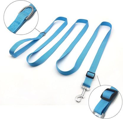 6FT/ 10FT Adjustable Dog Leash, Nylon Dog Leashes for Medium Large Dogs (10FT, Sky Blue)