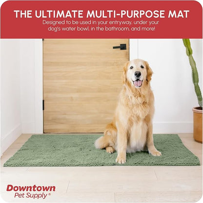 My Doggy Place Dog Mud Mat, 60" x 36" Sage – Thick Microfiber Entry Rug for Snow, Mud & Salt – Absorbent, Quick-Dry, Washer-Safe & Non-Slip, X-Large