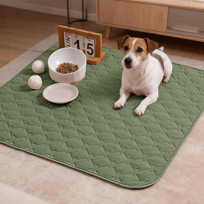 gogobunny 100% Double-Sided Waterproof Dog Bed Cover Pet Blanket Sofa Couch Furniture Protector for Puppy Large Dog Cat, Reversible (30x30 Inch (Pack of 1), Dark Green/Light Green)