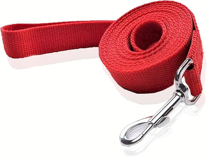 Nylon Dog Leash 10 Feet Long, Walking Training Dog Leashes for Medium Large Dogs, 1 Inch Wide (Red)