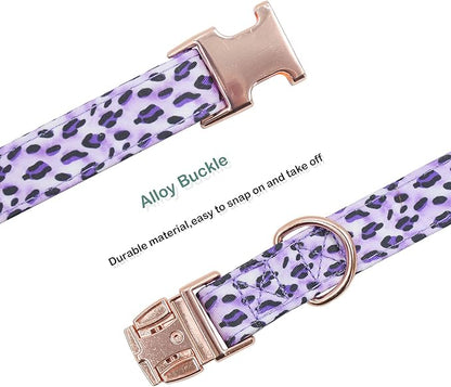 Cotton Dog Collar Metal Buckle Daisy Summer, Cute Adjustable Dog Collar Soft for Small Medium Large Boys Girls Dogs Durable