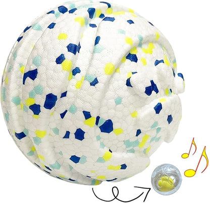 CAISHOW Dog Ball Squeak Toys (Bell Ball 5.12in White B)