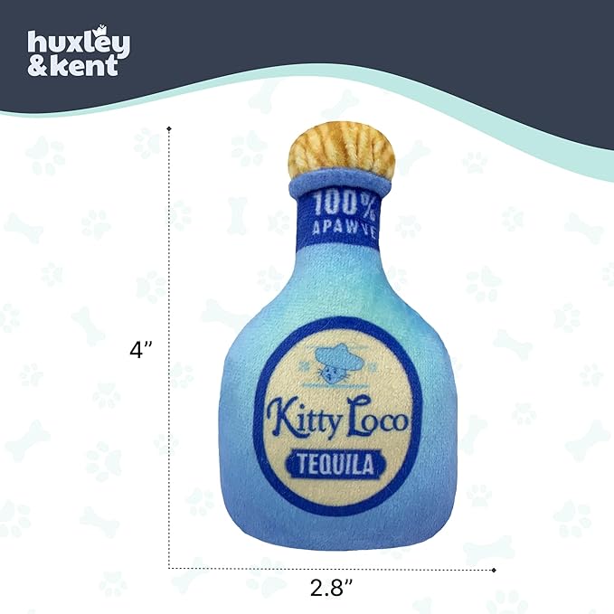 Huxley & Kent Plush Cat Toy - Interactive Catnip Toy for Cats & Kittens - Soft Kitty Toy with Crinkle & Catnip - Fun Indoor Play Toy - Kitty Loco Tequila