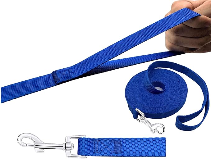 PETGOGO 15ft 20ft 30ft 40ft 50ft Long Dog/Puppy Lead Obedience Recall Training Dog Leashes for Small Medium Dogs Camping, Training, Play, or Backyard (40 FT, Blue)