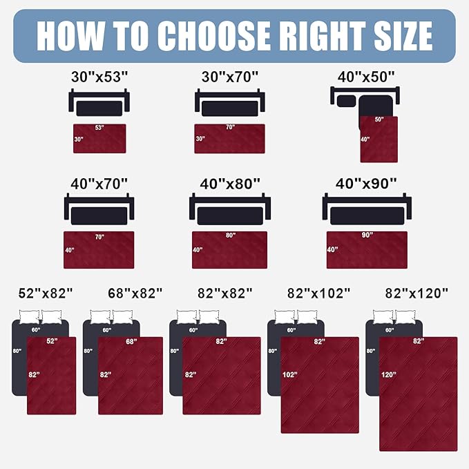 Smiry Waterproof Dog Bed Cover Blanket 30x70, Soft Reversible Pet Blanket, Washable Leakproof Cats Dogs Couch Cover for Sofa, Couch, Furniture, Lattice, Wine Red/Beige