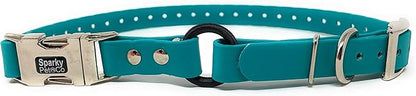 Sparky Pet Co - Zeus ECollar Replacement Strap - Bungee Loop Dog Collar - Waterproof Biothane - Adjustable - Double Buckle - Quick Snap Metal Clasp - for Invisible Fence Systems - 3/4" x 28" Teal