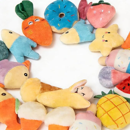 19 Pack Puppy Squeaky Dog Toys Set Plush Puppies,Cute Chew Pets Dog Toy with Squeakers for Small Dogs Playtime