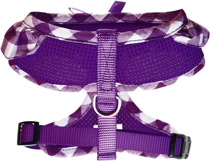 SuperBuddy Upgraded Soft Mesh Dog Harness, Super Breathable Lightweight Pet Harnesses for Puppy Dogs Outdoor Walking, Purple Dog Harness -Small
